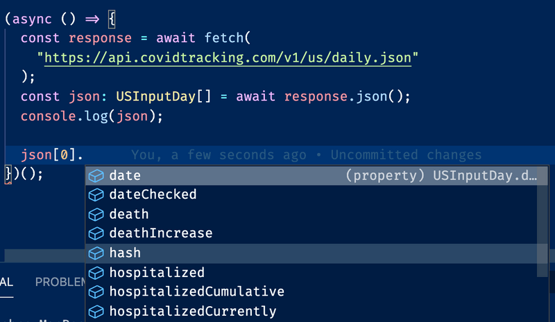 typescript auto-completion example